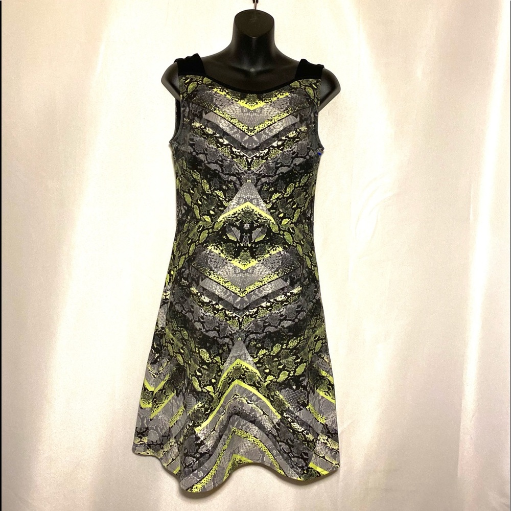 Kenneth Cole Dress sleeveless piton print back zipper